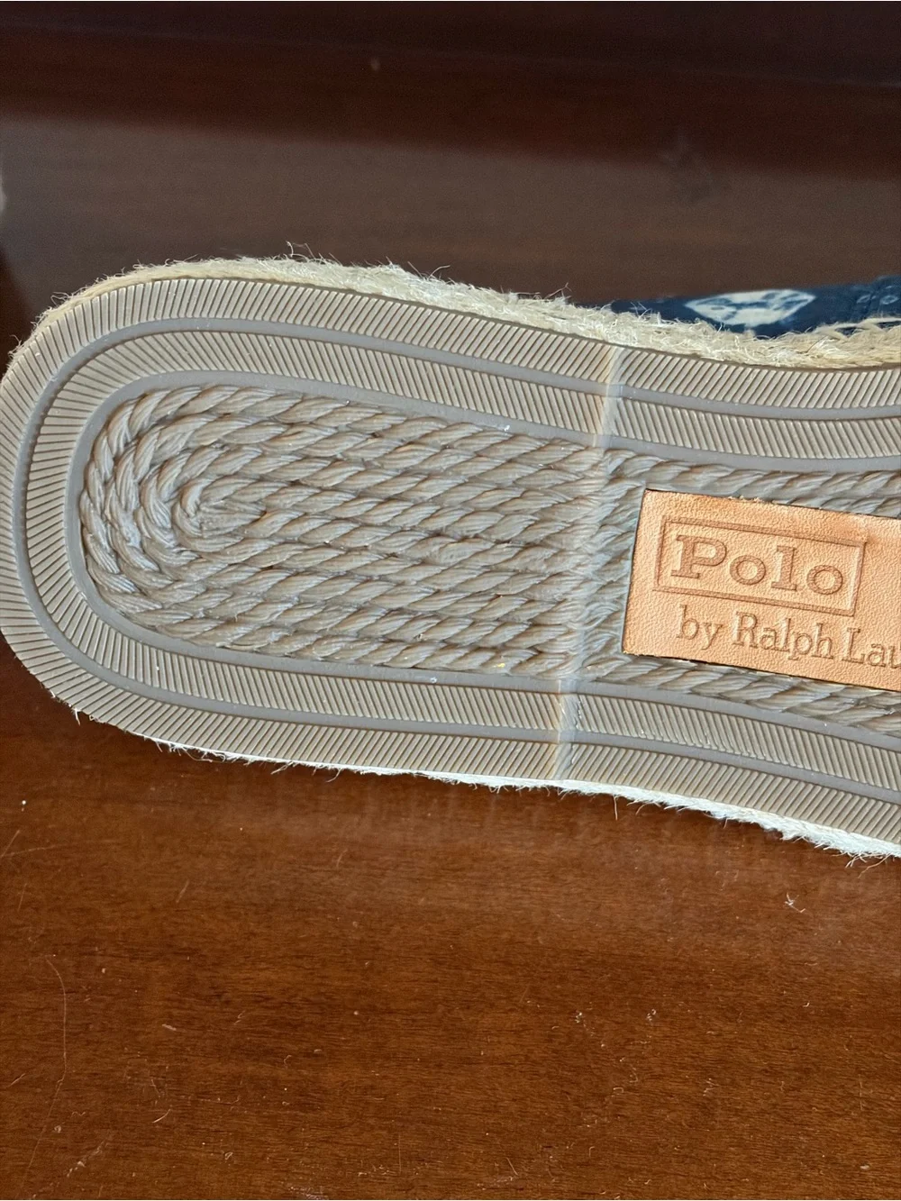 Polo Ralph Lauren Unisex Blue White Canvas Espadrilles Size M7 W8.5